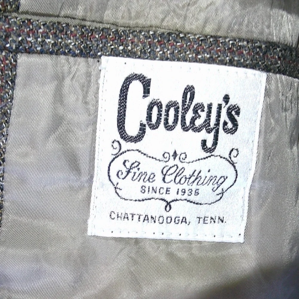 VTG Cooleys Fine Clothing Jean Pierre Styled in Paris Mens‎ Blazer Tweed Brown L